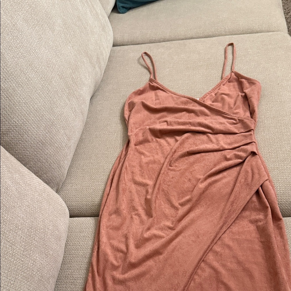 Elegant Rust Wrap Dress